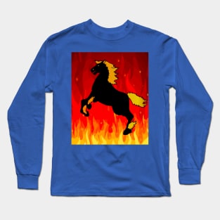 Burning Horse Out Of Flames Long Sleeve T-Shirt